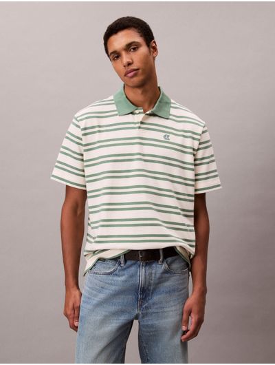 Polo-Relaxed-Calvin-Klein-Hombre-de-Rayas-4RC236G-100