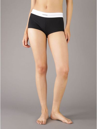 Boyshort-Calvin-Klein-de-Pijama-Cotton-Modal-Stretch-Rib-Mujer-Negro-QF8024-001
