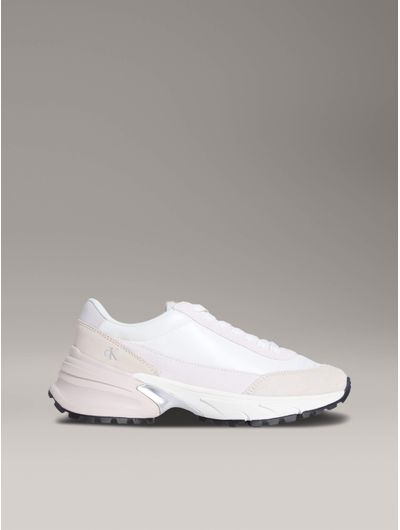 Tenis-Calvin-Klein-Suede-Trainers-Mujer-Blanco-YW0YW01963-02R