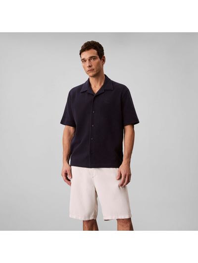 Camisa-Manga-Corta-Calvin-Klein-Monograma-Hombre-Negro-4RC247G-410