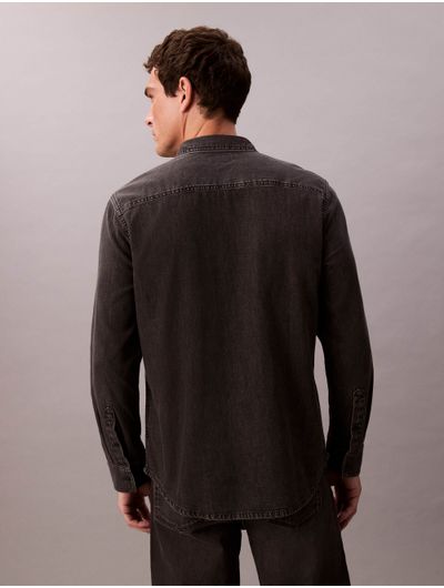 Camisa-Calvin-Klein-Denim-Clasica-Hombre-Gris-Oscuro-40BM733-001