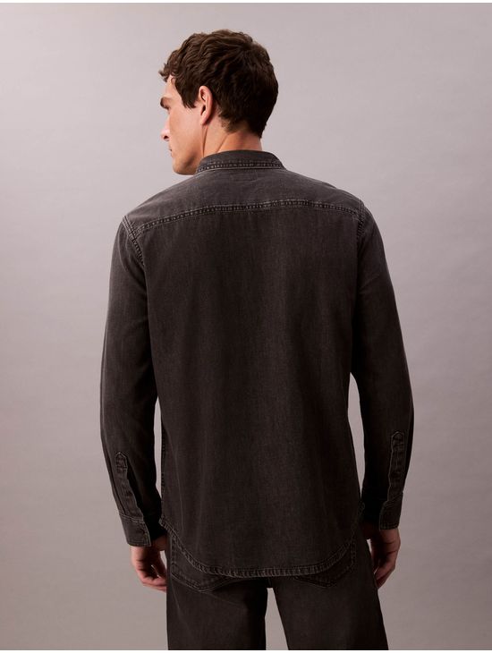 Camisa-Calvin-Klein-Denim-Clasica-Hombre-Gris-Oscuro-40BM733-001