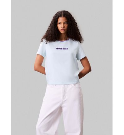 Playera Baby Tee Calvin Klein Mujer Azul|Playeras|Calvin Klein