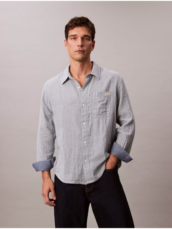 Camisa-Calvin-Klein-Doble-Cara-Hombre-Azul-4RC706G-450