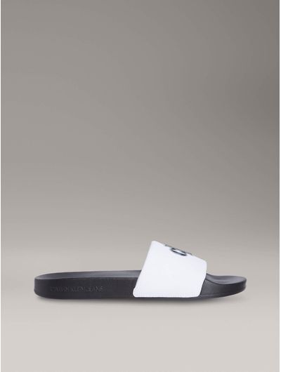 Sandalias-Calvin-Klein-de-Lona-Monograma-Hombre-Negro-y-Blanco-YM0YM01281-01W