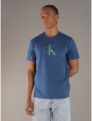 Playera-Calvin-Klein-Jeans-con-Monograma-Hombre-Azul-4RC857G-410