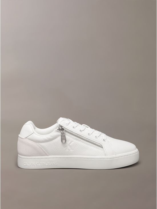 Tenis-Calvin-Klein-con-Monograma-Grabado-Hombre-Blanco-YM0YM01318-0K4