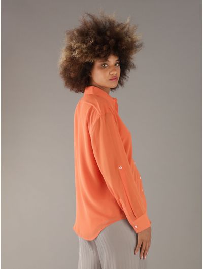 Blusa-Calvin-Klein-Placa-Logotipo-Mujer-Naranja-44B902G-801
