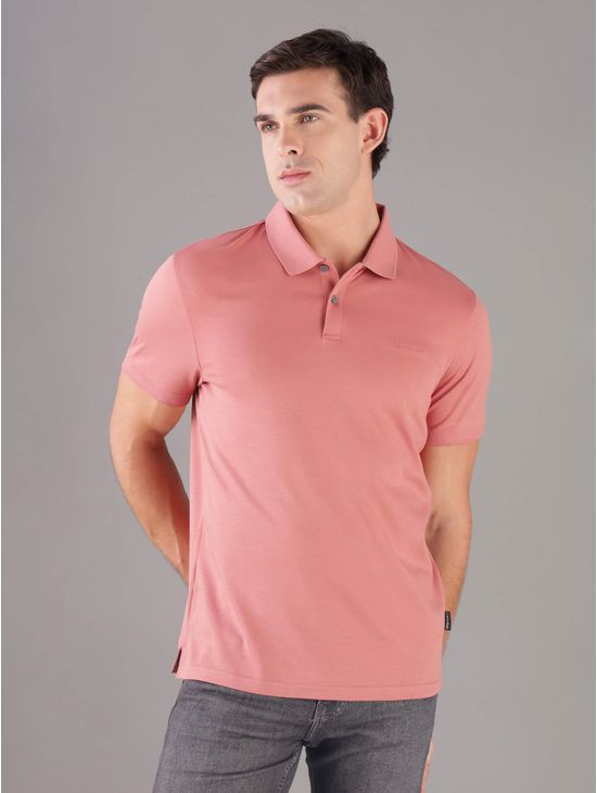 Polo-Calvin-Klein-Logo-Hombre-Rosa