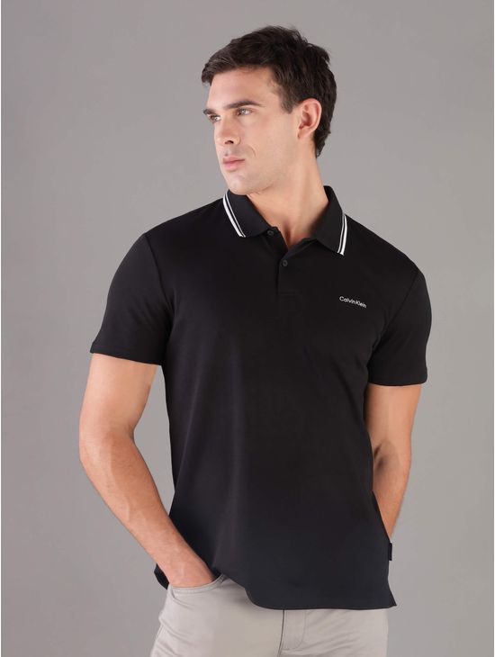 Polo-Calvin-Klein-Logo-Hombre-Negro