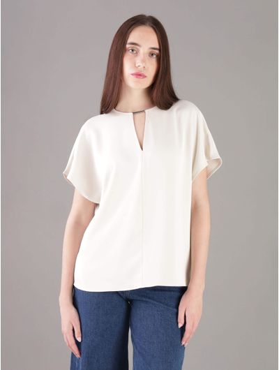 Blusa-Calvin-Klein-Placa-Grabada-Mujer-Beige
