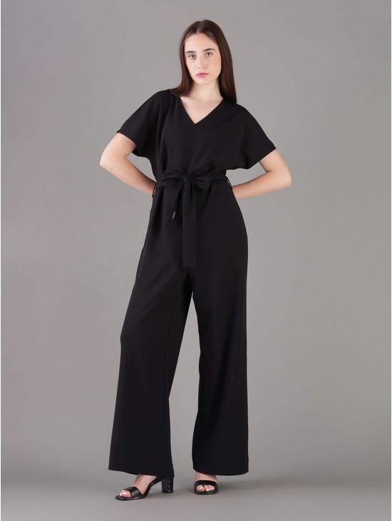 Jumpsuit-Calvin-Klein-Escote-en-V-Mujer-Negro