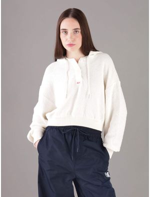 Sudadera-Calvin-Klein-Jeans-Placa-CK-Mujer-Beige