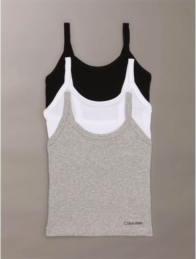 Top-Calvin-Klein-Acanalado-Paquete-de-3-Niña-Multicolor