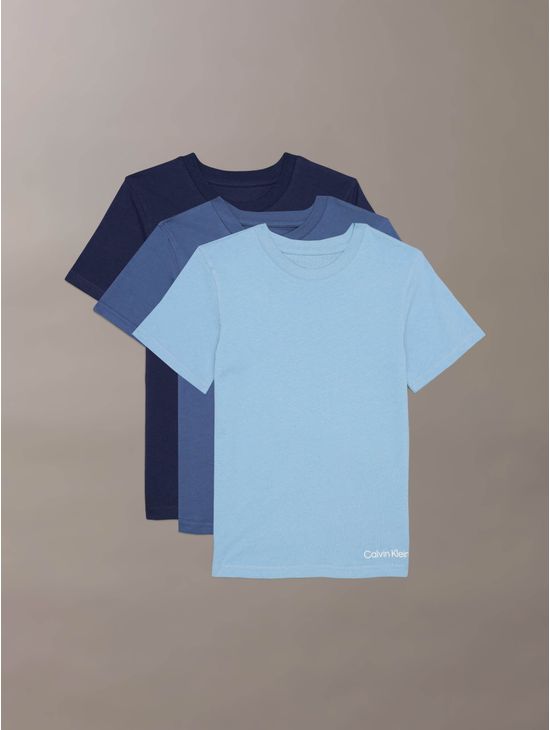 Playeras-Calvin-Klein-Logo-Paquete-de-3-Niño-Azul