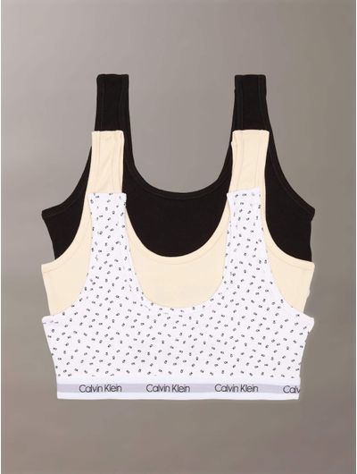 Bralette-Calvin-Klein-Logo-Paquete-de-3-Niña-Multicolor