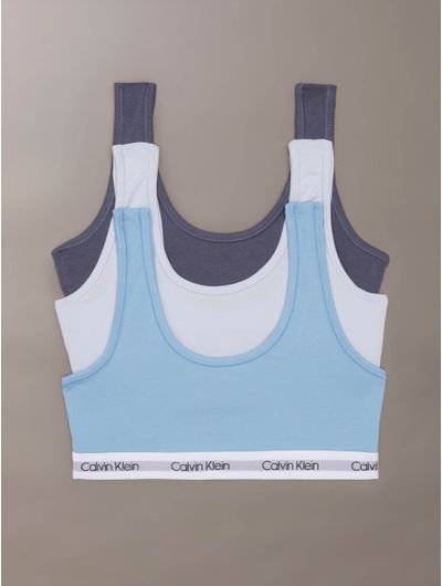 Bralette-Calvin-Klein-Logo-Paquete-de-3-Niña-Azul