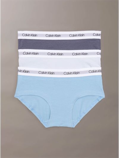 Hipster-Calvin-Klein-Logo-Paquete-de-3-Niña-Azul