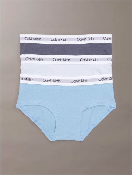 Hipster-Calvin-Klein-Logo-Paquete-de-3-Niña-Azul