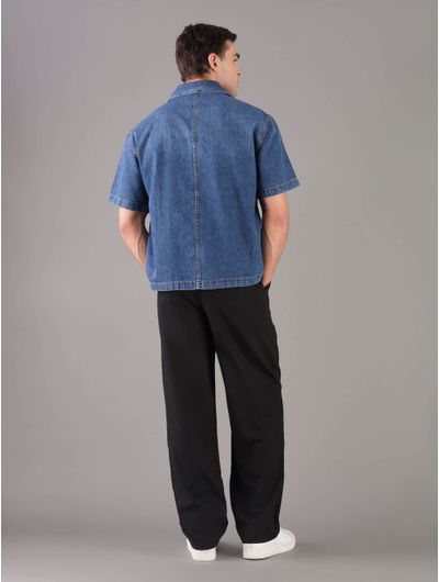 Camisa-Calvin-Klein-Jeans-Placa-Bolsillo-Hombre-Azul