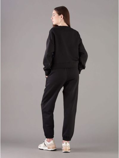 Sudadera-Calvin-Klein-Jeans-Monograma-Plastificado-Mujer-Negro