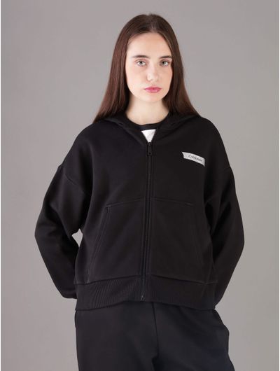 Sudadera-Calvin-Klein-Logo-Glitter-Mujer-Negro