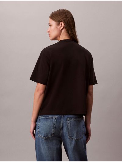 Playera-Calvin-Klein-Logo-Bordado-3D-Bicolor-Mujer-Negro