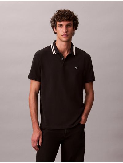 Polo-Calvin-Klein-Pique-Monograma-Hombre-Negro