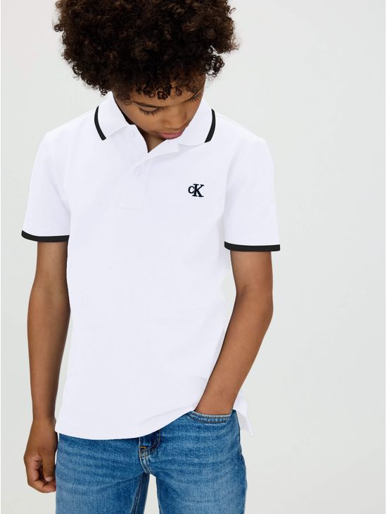 Polo-Calvin-Klein-Niño-Blanco