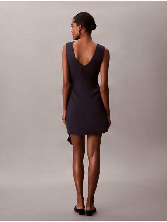 Vestido-Calvin-Klein-Crepe-con-Drapeado-Mujer-Azul