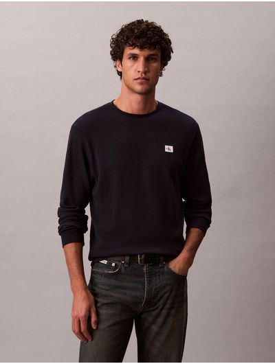 Sueter-Calvin-Klein-Waffleado-Hombre-Azul-Oscuro-40EM217-410