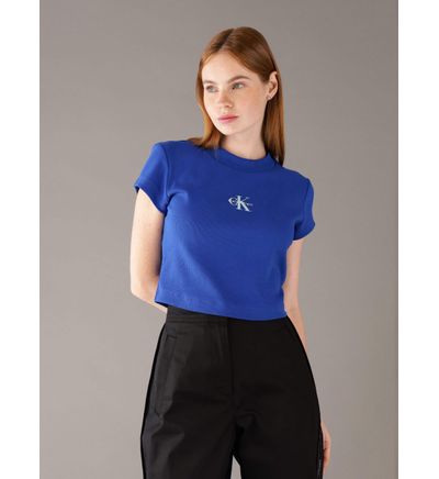 Playera Calvin Klein Jeans con Estampado Monologo Mujer Azul