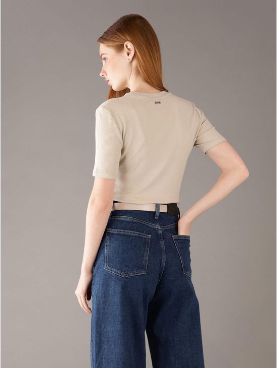 Playera-Calvin-Klein-con-Tejido-Acanalado-Mujer-Beige-44D246G-230