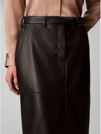 Falda-Midi-Calvin-Klein-Cuero-Sintetico-Mujer-Negro-44D651G-001