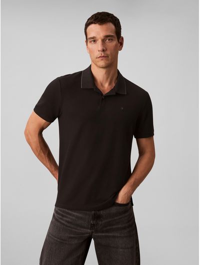 Polo-Pique-con-Monograma-Calvin-Klein-Hombre-Negro-4LC239G-001