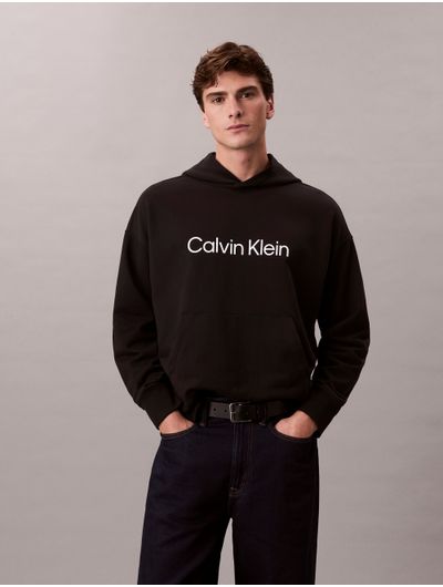 Sudadera-Calvin-Klein-Logo-con-Capucha-Hombre-Negro-4LD229G-001