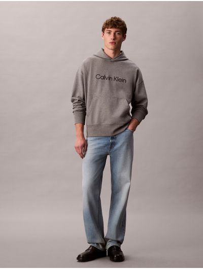 Sudadera-Calvin-Klein-Logo-con-Capucha-Hombre-Gris-4LD229G-030