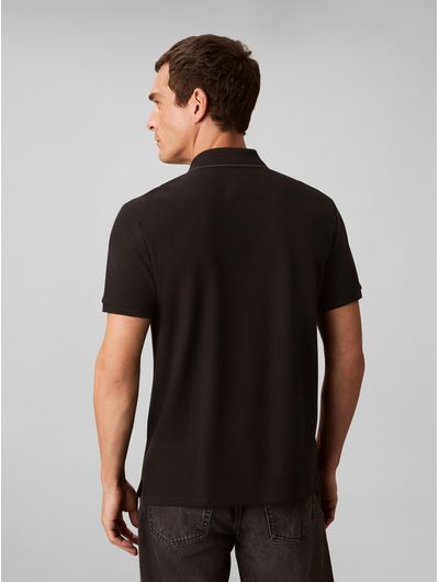 Polo-Pique-con-Monograma-Calvin-Klein-Hombre-Negro-4LC239G-001