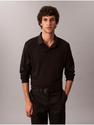 Polo-Calvin-Klein-Manga-Larga-Hombre-Negro-40EM909-002