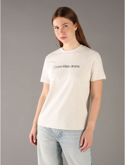 Playera-Calvin-Klein-con-Logotipo-Estampado-Mujer-Beige-47C912G-050
