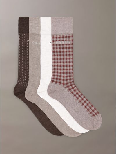 Calcetines-Calvin-Klein-Lightweight-Crew-Paquete-4-Pares-Hombre-Multicolor-CKM253DR08-001