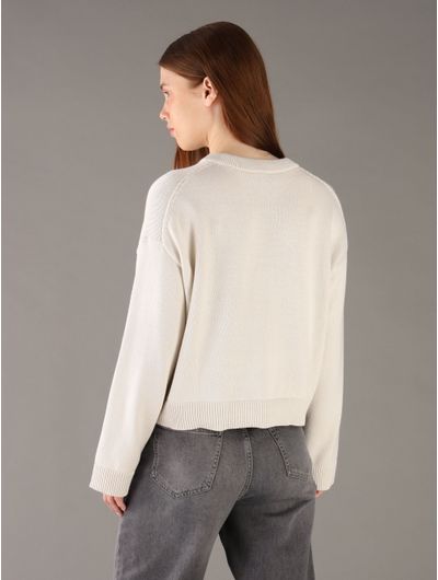 Sueter-Calvin-Klein-Monograma-de-Punto-Mujer-Beige-47D304G-100