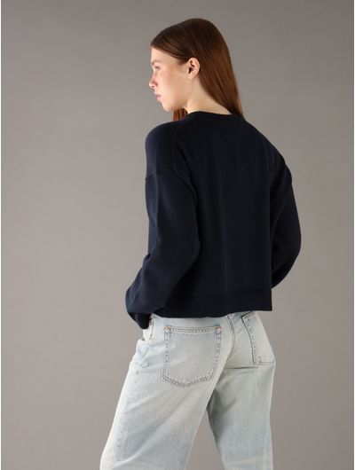 Sueter-Calvin-Klein-Monograma-de-Punto-Mujer-Azul-47D304G-410