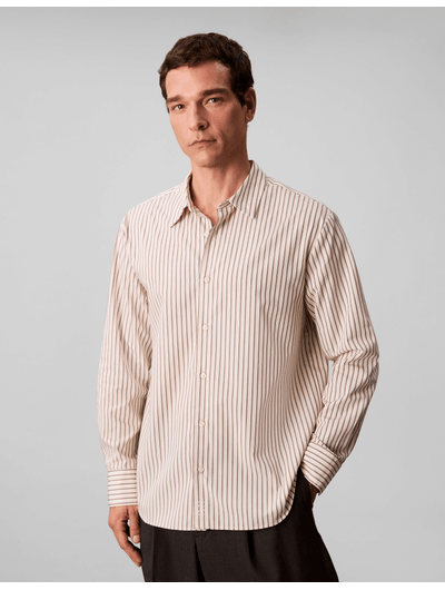 Camisa-Calvin-Klein-Rayas-Dobles-Hombre-Beige-4LD126G-100