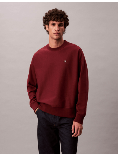Sudadera-de-Felpa-Monograma-Calvin-Klein-Hombre-Rojo-4RC277G-601