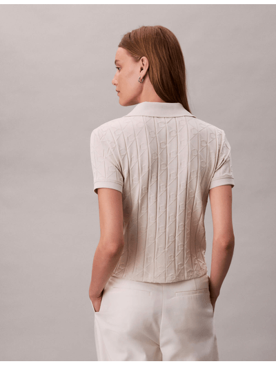Polo-Jacquard-Monograma-Calvin-Klein-Mujer-Beige-44D209G-100