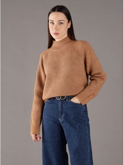 Jersey-de-Punto-de-Lana-Calvin-Klein-Mujer-Caramelo-44D372G-211