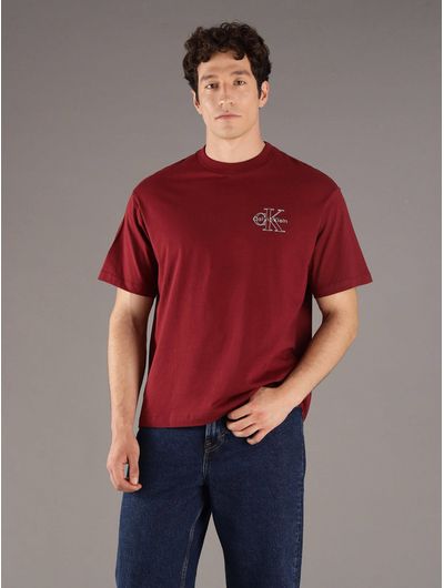 Playera-Calvin-Klein-Jeans-Logotipo-Monograma-Hombre-Rojo-4RC856G-601