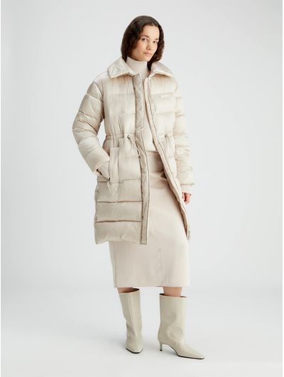 Abrigo-Acolchado-Calvin-Klein-de-Saten-Mujer-Beige-K20K207728-PCJ