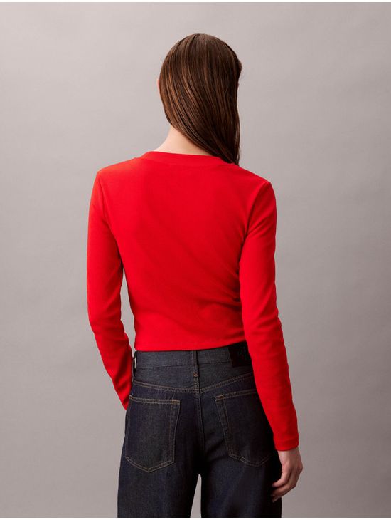 Playera-Manga-Larga-Monograma-Calvin-Klein-Mujer-Rojo-47A803G-801